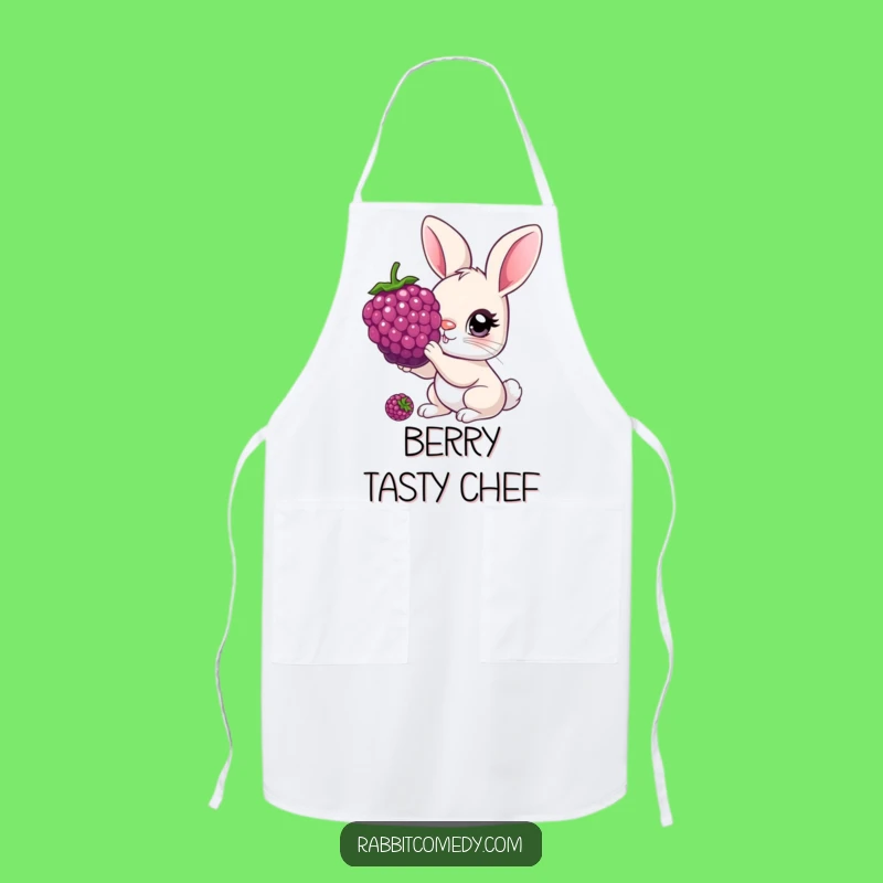 Funny Curious Rabbit Apron: Giant Berry Kitchen Wear for Playful Foodies