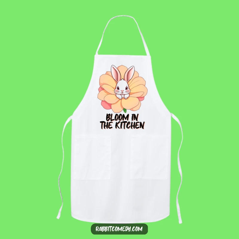 Funny Rabbit Flower Apron: Cook with Cute Peek-a-Boo Fun