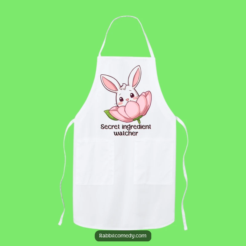 Funny Rabbit Flower Kitchen Apron - Humorous Chef Gift for Garden Lovers