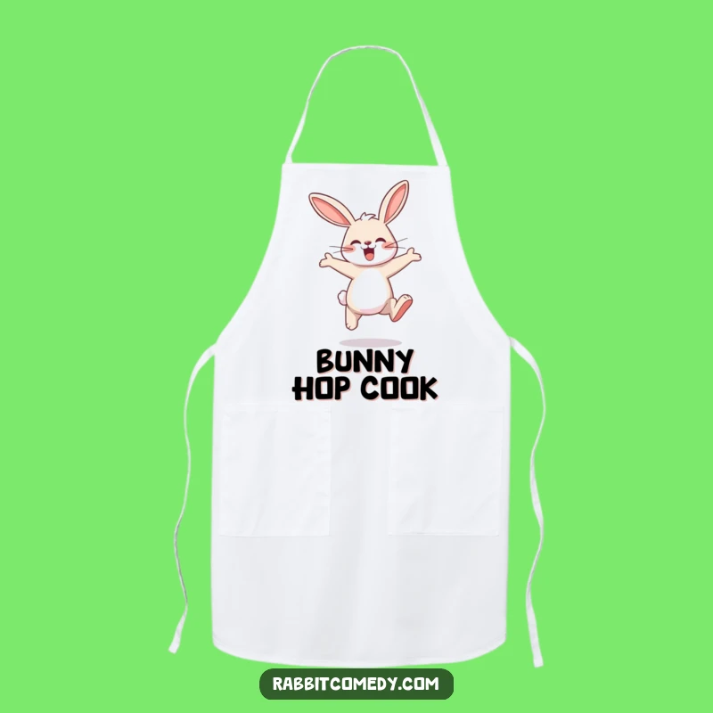 Funny Rabbit Hopping Apron - Kitchen Fun & Bunny Style