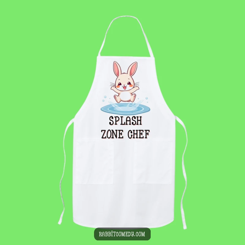 Funny Rabbit Puddle Splash Apron: Cook Up Laughs in the Kitchen