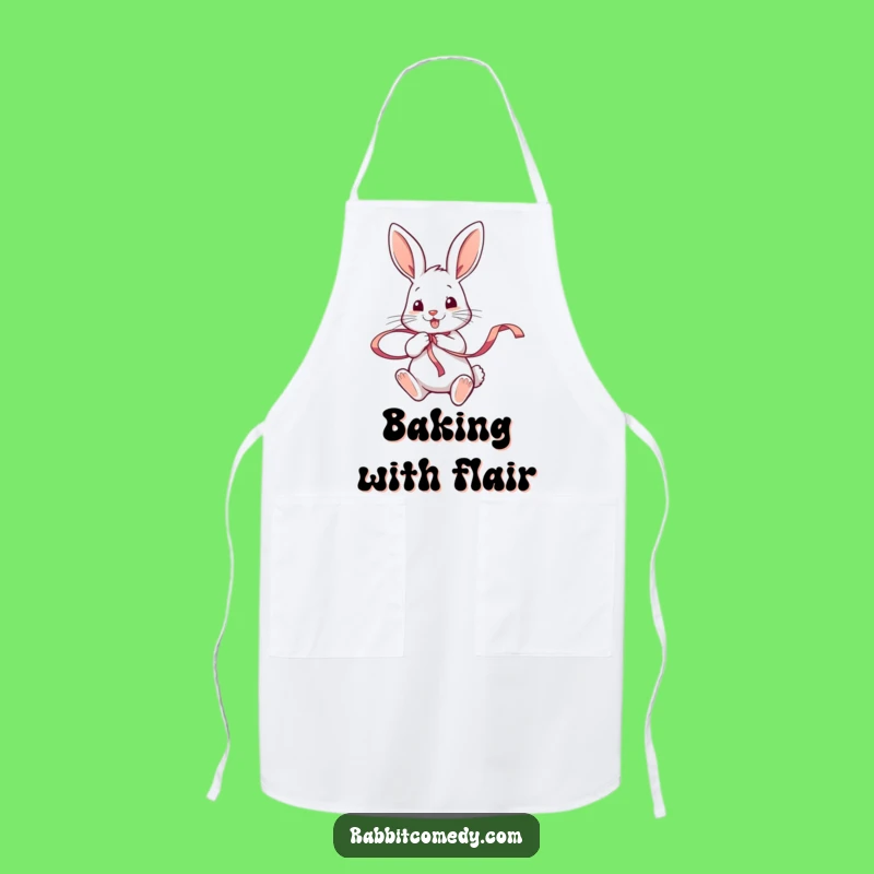 Funny Rabbit Ribbon Twirl Apron: Playful & Hilarious Chef Gift