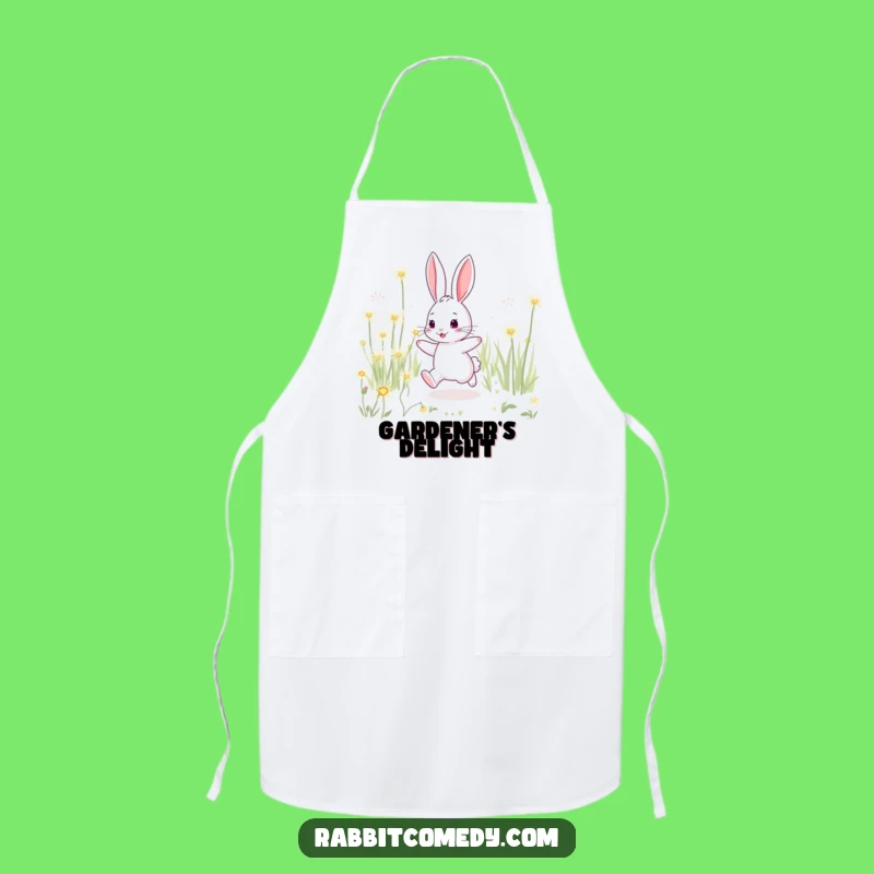 Funny Rabbit Sparkling Dandelion Apron - Kitchen Meadow Wear and Hilarious Gift