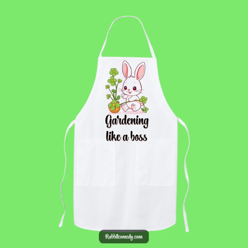 Funny Rabbit Clover Chase Apron: Cook Up Some Fun!