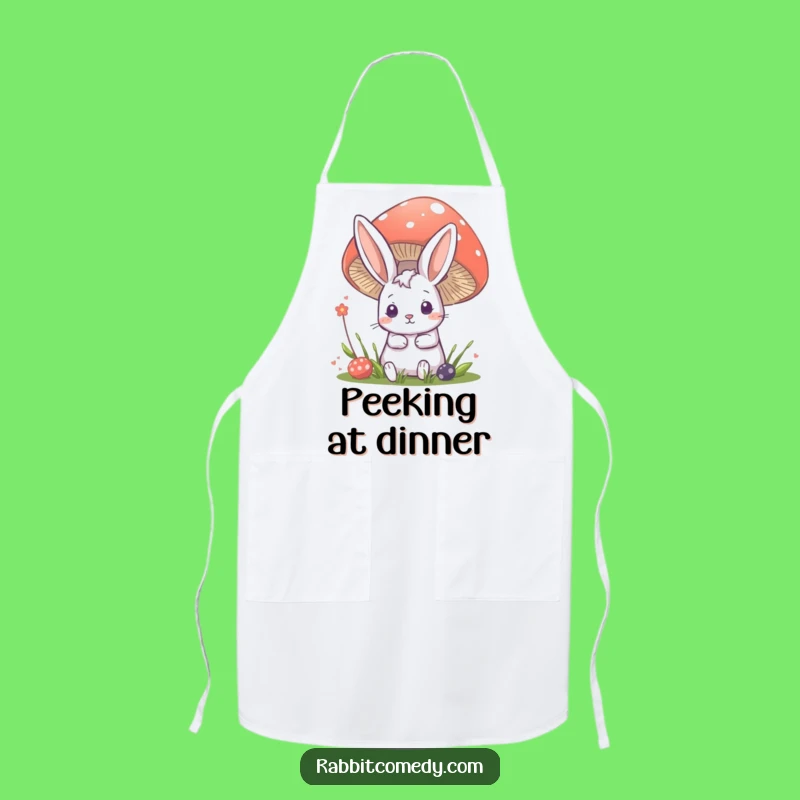 Funny Rabbit Mushroom Apron - Whimsical Kitchen Wear, Perfect Humorous Gift!