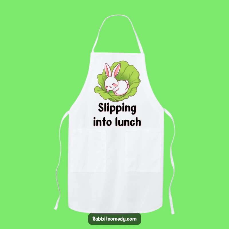 Funny Rabbit Lettuce Slide Apron: Comical Kitchen Gift for Chefs