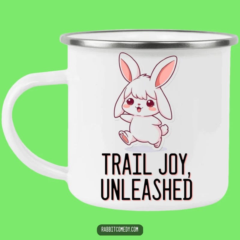 Funny Rabbit Camping Mug: Floppy Ears Hop Adventure - Outdoor Funny Gift!