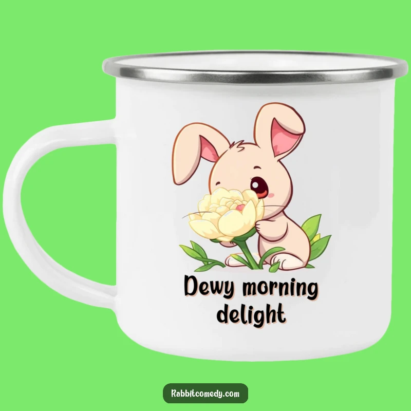 Funny Rabbit Clover Camping Mug: Sip Your Adventure with Curious Delight