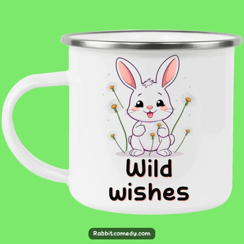 Funny Rabbit Dandelion Camping Mug - Durable Outdoor Nature Gift