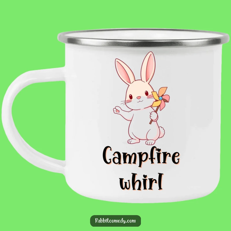 Funny Rabbit Pinwheel Camping Mug - Durable Outdoor Adventure Gift