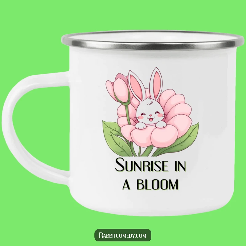 Funny Rabbit Wiggle Flower Camping Mug - Durable Outdoor Cartoon Cup Gift
