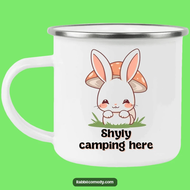 Funny Shy Rabbit Camping Mug - Woodland Adventures, Cute Introvert Gift