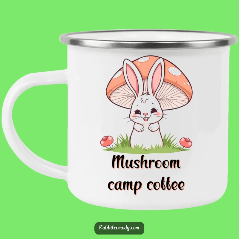 Funny Mischief Rabbit Mushroom Camping Mug: Adventure Fuelled by Forest Grins