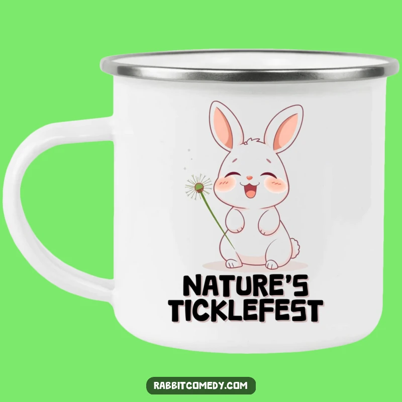 Funny Rabbit Camping Mug: Durable & Hilarious Dandelion Tickle Adventure Mug