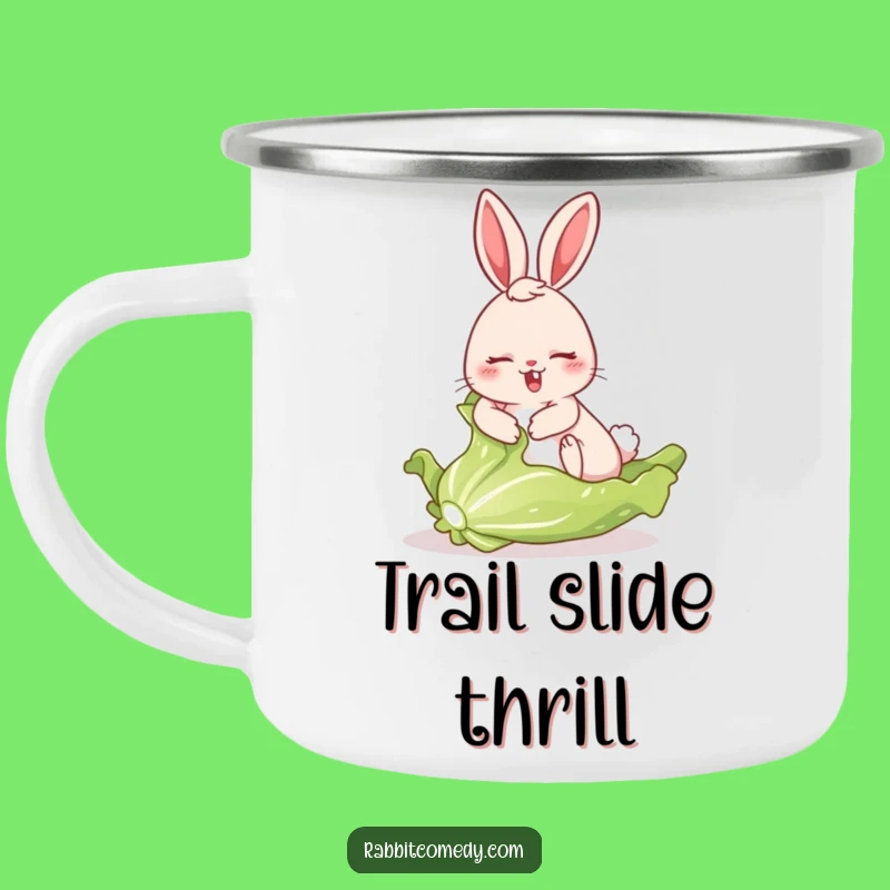 Funny Rabbit Lettuce Slide Camping Mug: Enjoy Your Adventure with a Laugh