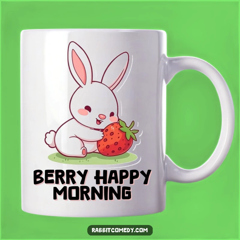 Funny Rabbit Strawberry Mug: Nose Wiggle Surprise, Sweet Treat Funny Gift