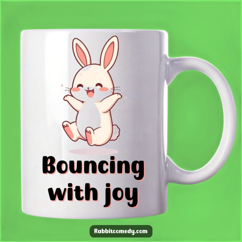 Funny Somersaulting Rabbit Mug - Joyful Bounce, Perfect Fun Gift!