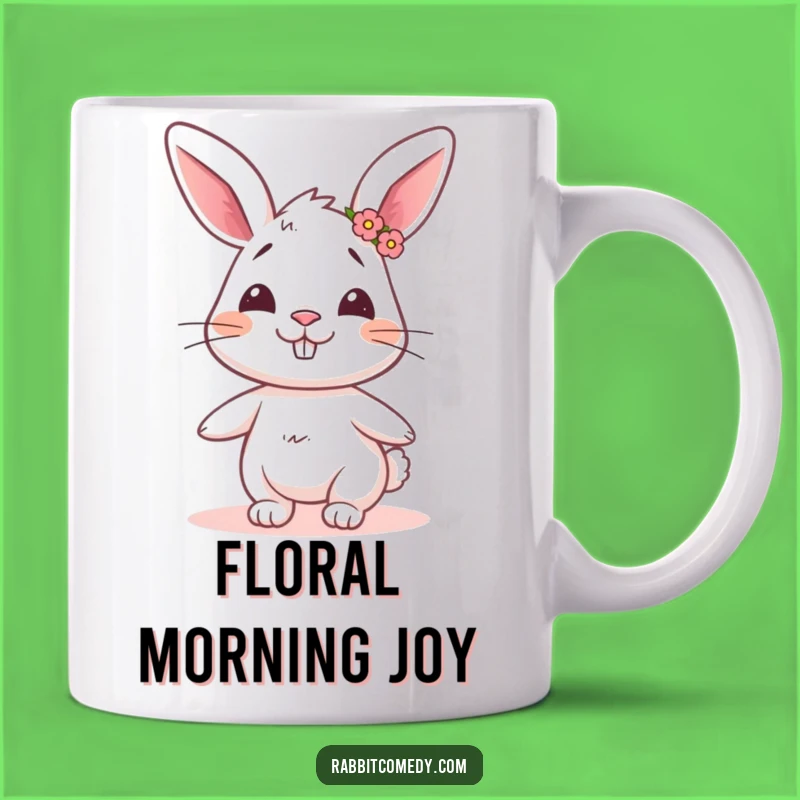 Funny GoofyRabbit Flower Crown Twirl Mug - Joyful & Humorous Gift!