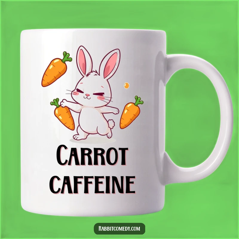 Funny Juggling Rabbit Mug - Determined Carrot Toss Gift