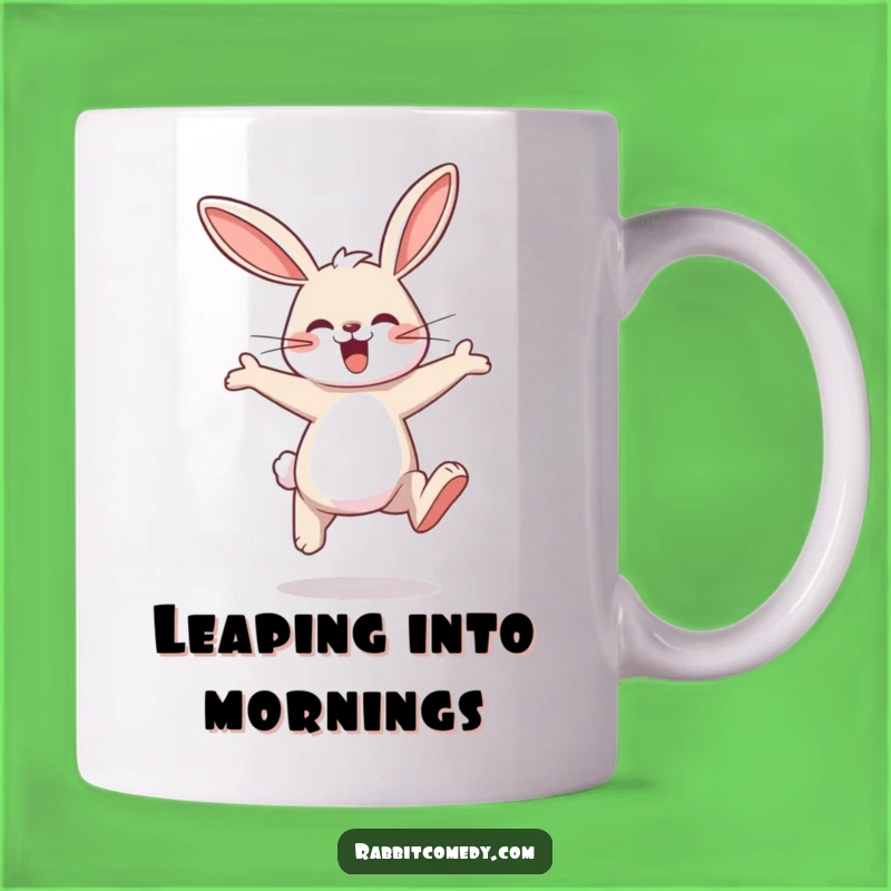 Funny Rabbit Hopping Mug - Joyful Leap Gift for Bunny Lovers