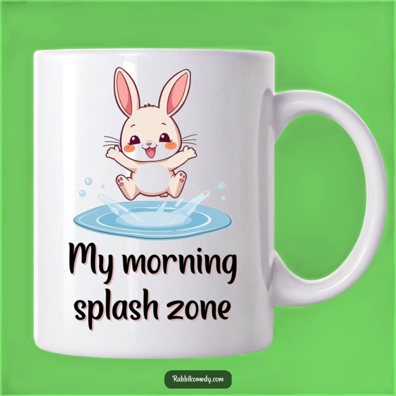Funny Rabbit Puddle Splash Mug: A Hilarious Gift for Cartoon Lovers