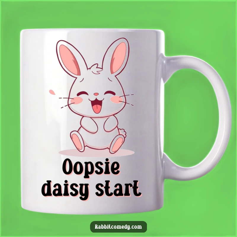 Funny Rabbit Stumble Mug: Hilarious Recovery Squeak Gift for Clumsy Friends