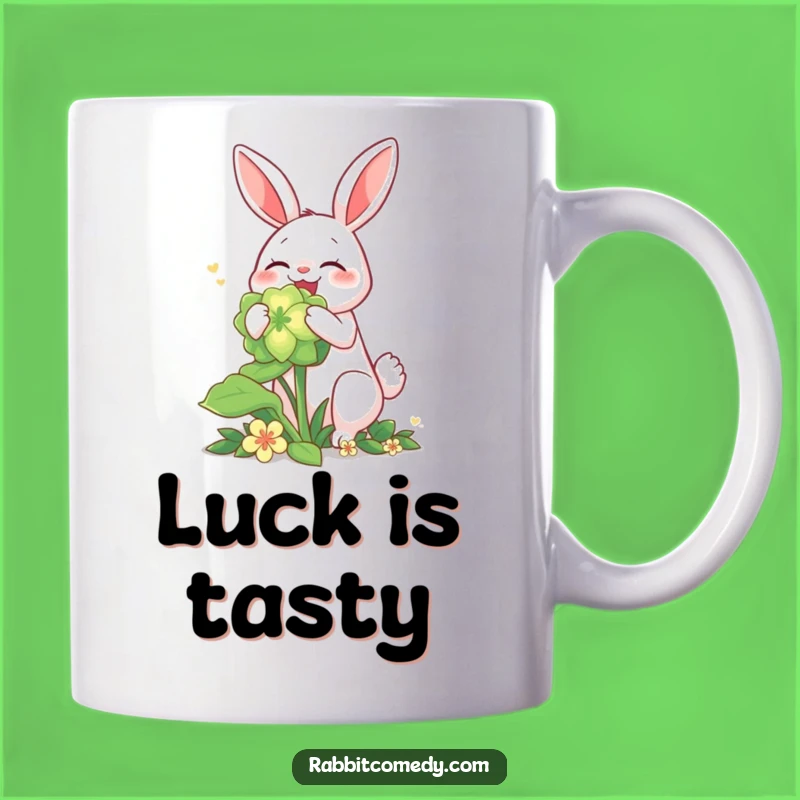 Funny Rabbit Lucky Clover Mug - Magical Munching Humor Gift for Lovers