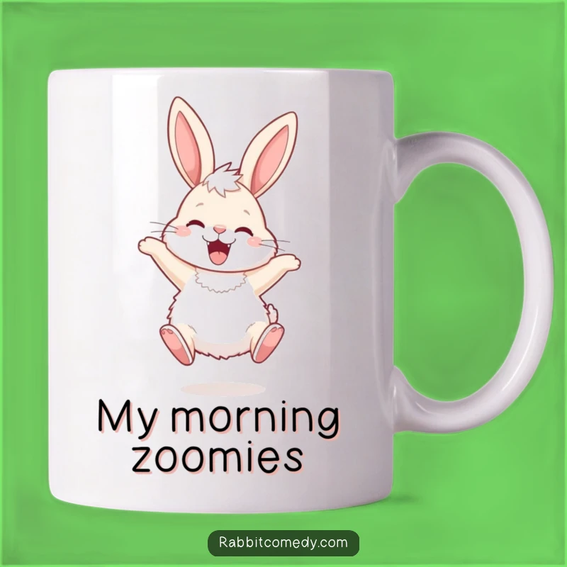 Funny Joyful Rabbit Hop Mug: A Delightful Gift Featuring an Ecstatic Long-Eared Friend