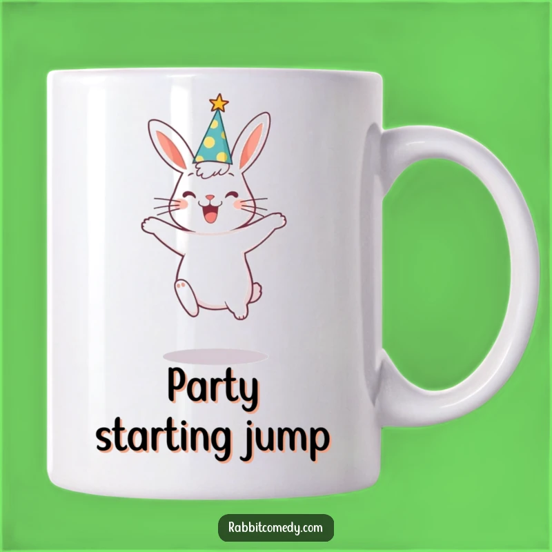 Funny Rabbit Party Jump Mug: Celebrate Joyfully with a Hilarious Gift