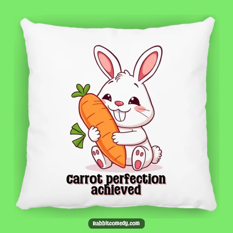 Funny Rabbit Pillow: Grinning Carrot Comfort - Soft & Adorable Funny Gift!