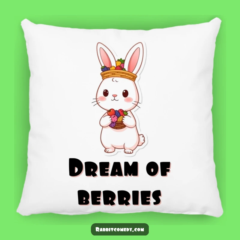 Cozy Funny Rabbit Berry Basket Pillow: Soft & Whimsical Decor Gift