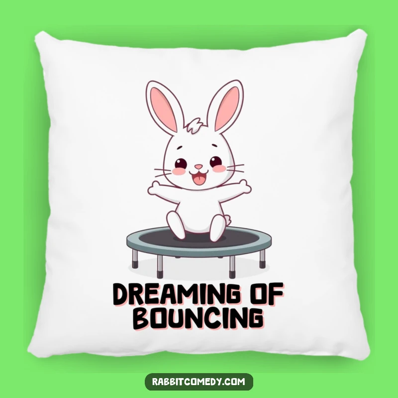 Funny Rabbit Trampoline Pillow - Cozy Bounce, Energetic Bunny Gift