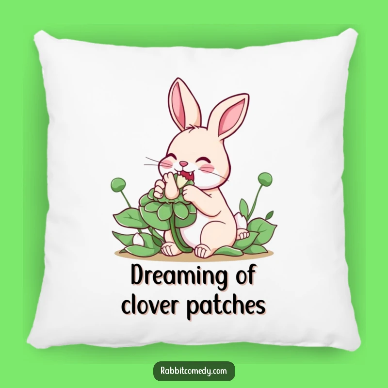 Funny Rabbit Clover Pillow - Snuggle Up with This Lucky Nibbler!