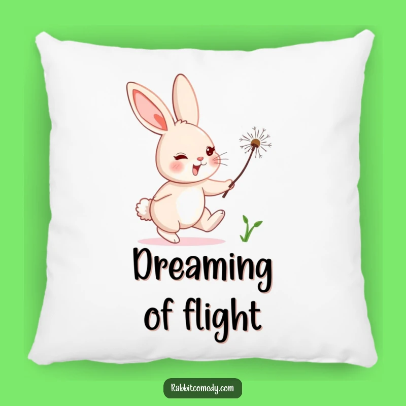 Funny Rabbit Dandelion Pillow: Cuddle Up with Whimsical Pursuit