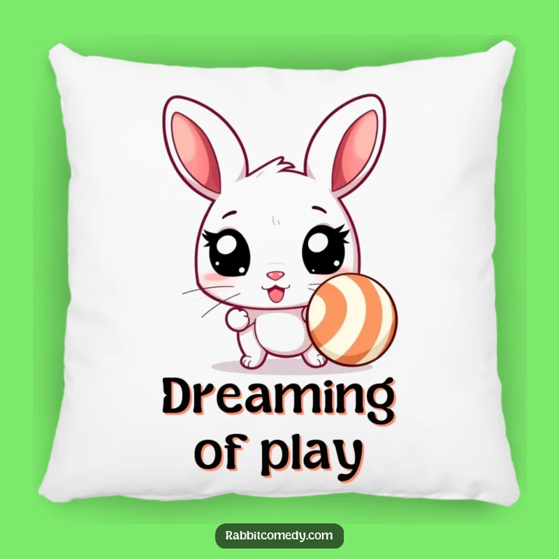Funny Excited Rabbit Ball Chase Pillow - Plush Comfort, Hilarious Energy!