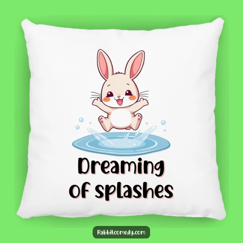 Funny Rabbit Puddle Splash Pillow: Cozy Comfort with Hilarious Cartoon Charm