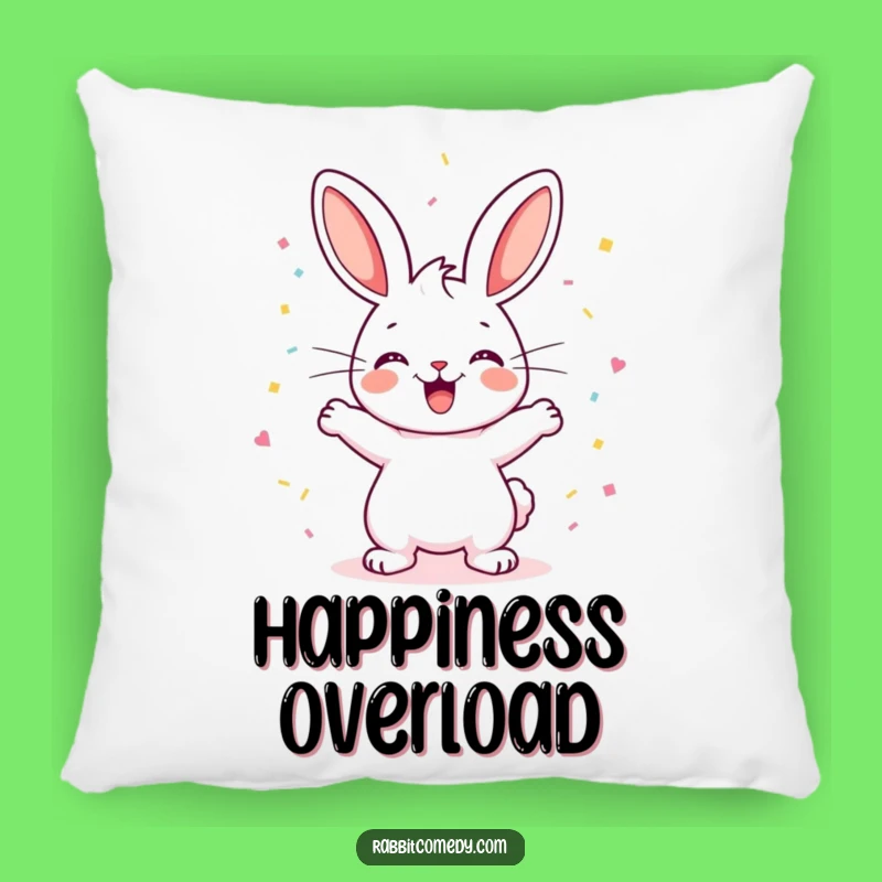 Funny Happy Rabbit Binky Pillow: Cuddles with Canine Cheer!