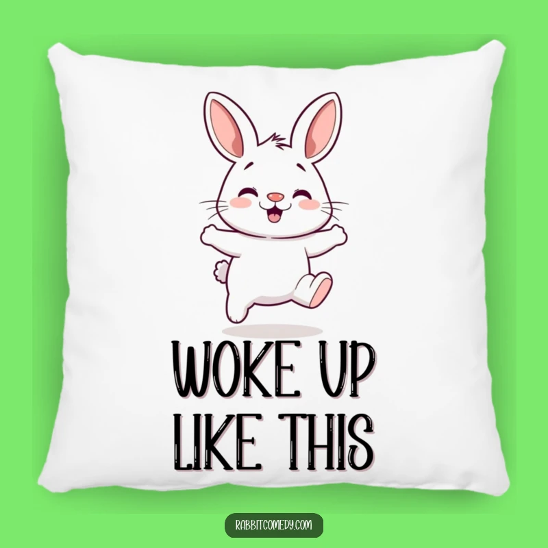 Funny Hopping Rabbit Pillow - Cozy Silly Bunny Cushion, Comfy Gift