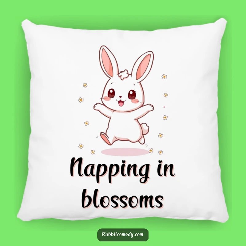 Funny Rabbit Pillow: Flower Jumper Comfort - Soft & Joyful Funny Gift!