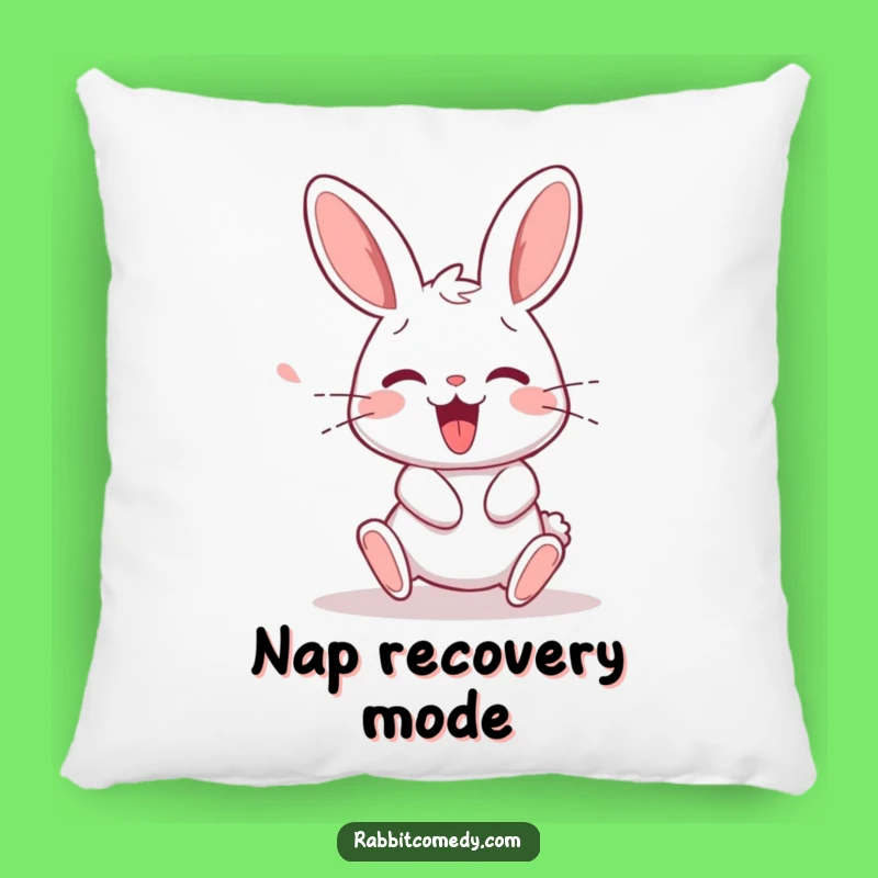 Funny Rabbit Stumble Pillow: Cuddle Up with Humorous Resilience