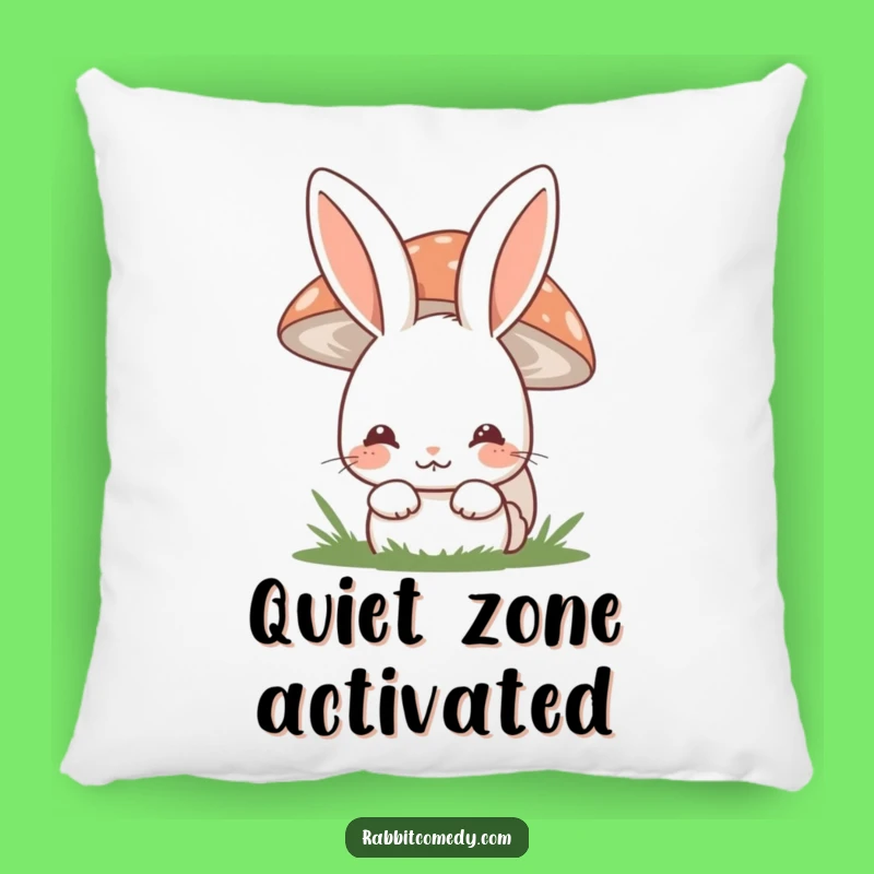 Funny Shy Rabbit Pillow - Woodland Comfort, Cute Introvert Gift for Home