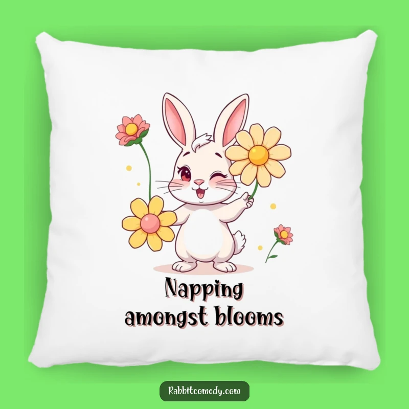Funny Winking Rabbit Flower Juggling Pillow: Soft Comfort and Hilarious Decor Gift