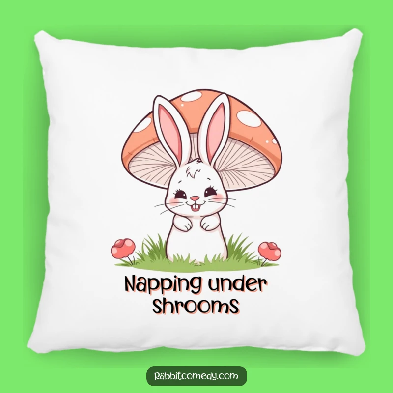 Funny Mischief Rabbit Mushroom Pillow: Cozy Comfort with a Grinning Secret