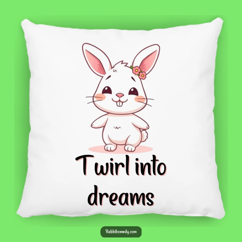 Funny Goofy Rabbit Flower Crown Pillow - Plush Comfort, Hilarious Charm!