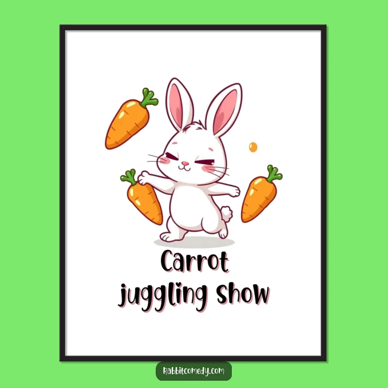 Funny Juggling Rabbit Digital Art - Instant Skillful Wall Decor