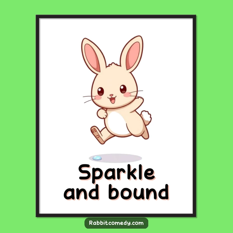 Funny Determined Rabbit Dewdrop Hop Digital Art - Frame Your Funny Motivation!