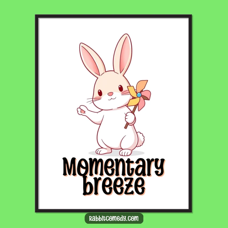 Funny Rabbit Pinwheel Digital Art Print - Instant Whimsical Decor