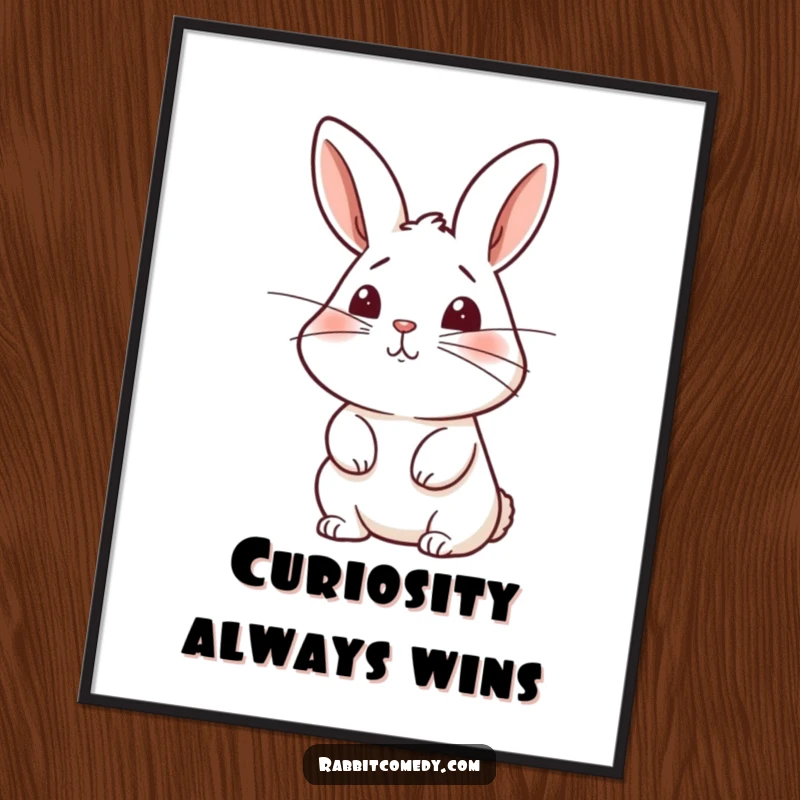 Funny rabbit digital art print of a bunny with twitching whiskers sniffing the air, bringing woodland curiosity.