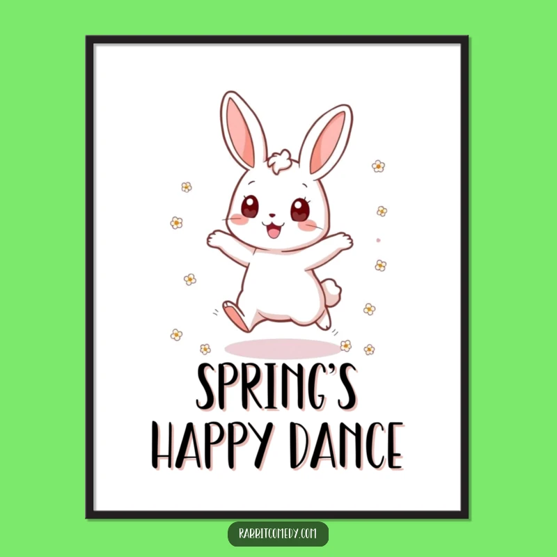 Funny Rabbit Digital Art: Flower Jumper Joy - Instant Funny Gift Download!