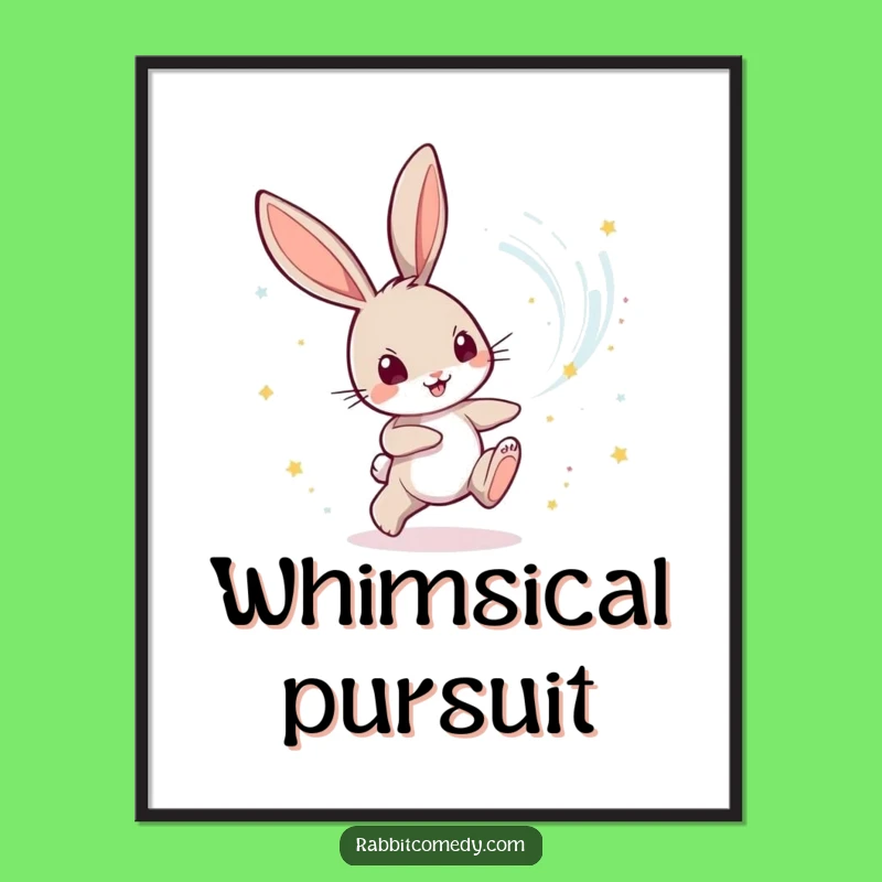 Funny Rabbit Magic Dust Digital Print: Whimsical Art Gift
